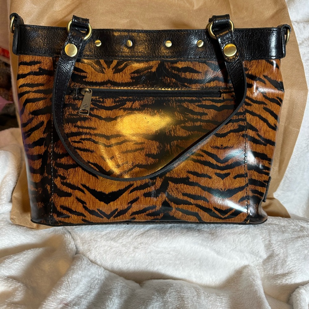 Patricia Nash Tiger Stripe Leather Tote - Picture 5 of 11
